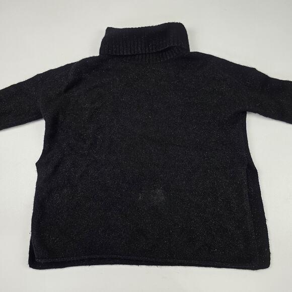 AllSaints Sweater‎ Womens Small Black Turtleneck Metallic Wool Yak Blend WD407V - Picture 2 of 14